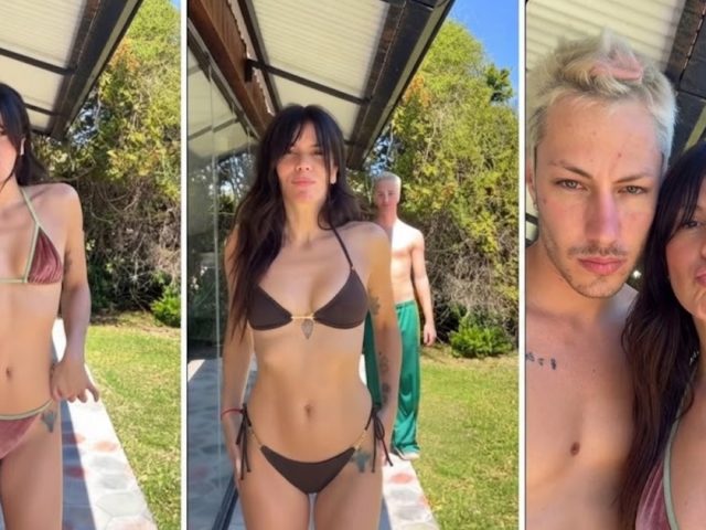 Gimena Accardi mostró sus bikinis y terminó bailando con Seven Kayne