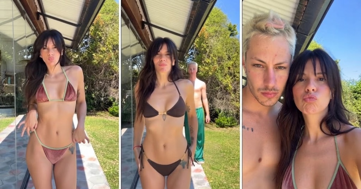Gimena Accardi mostró sus bikinis y terminó bailando con Seven Kayne