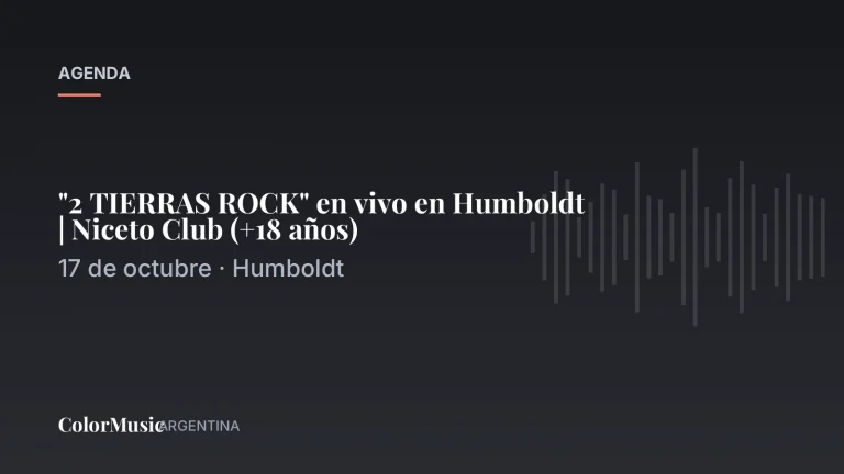 "2 TIERRAS ROCK" en vivo en Humboldt | Niceto Club (+18 años) · ColorMusic Argentina