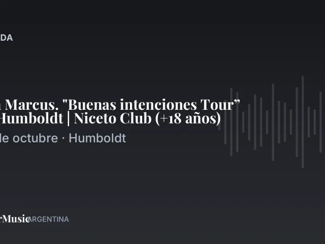 Ben Marcus. "Buenas intenciones Tour” en Humboldt | Niceto Club (+18 años) · ColorMusic Argentina