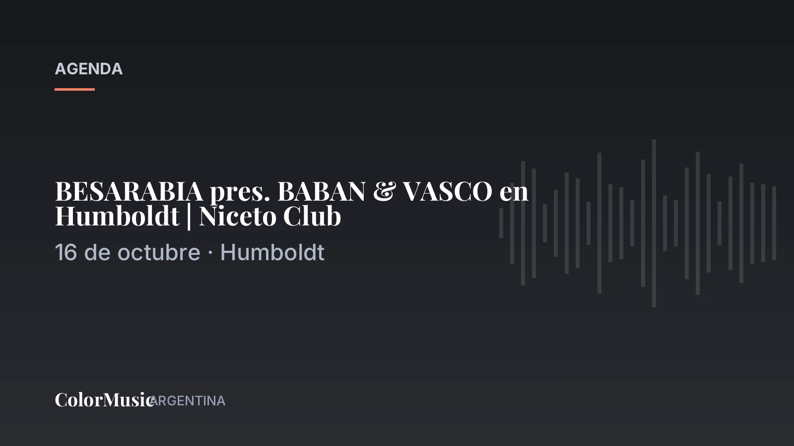 BESARABIA pres. BABAN & VASCO en Humboldt | Niceto Club