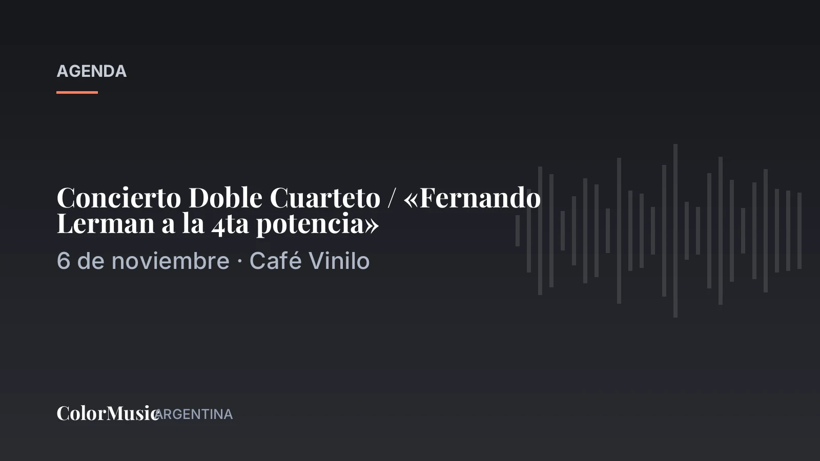 Concierto Doble Cuarteto / «Fernando Lerman a la 4ta potencia» — Café Vinilo