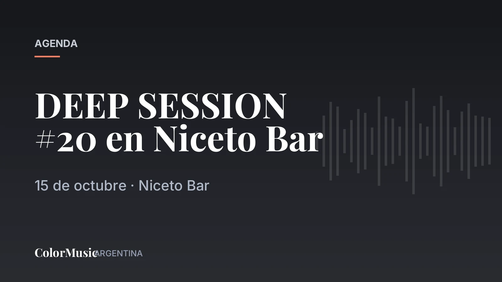 DEEP SESSION #20 en Niceto Bar
