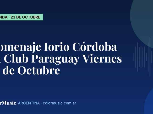 Homenaje Iorio Córdoba en Club Paraguay Viernes 23 de Octubre