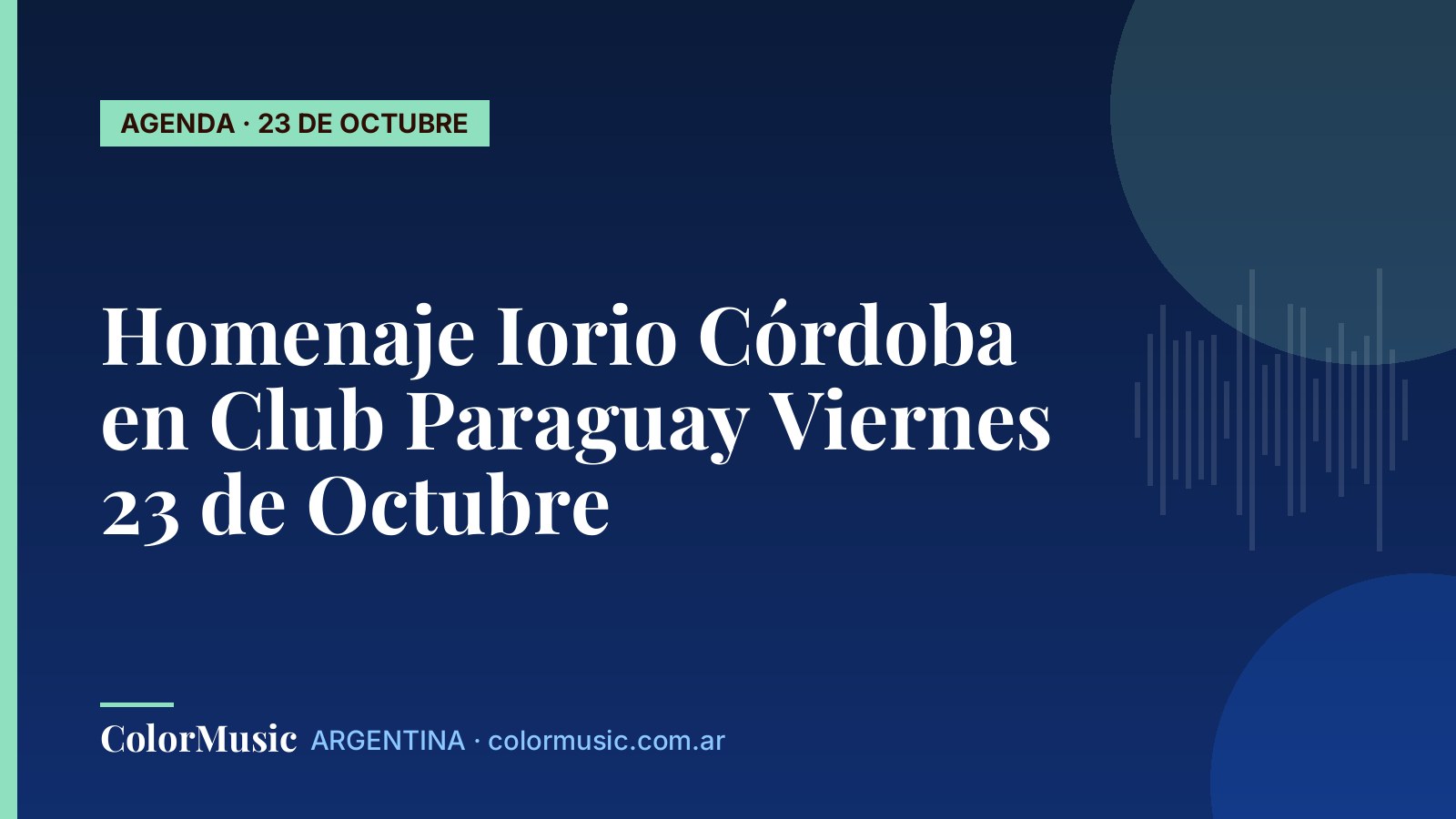 Homenaje Iorio Córdoba en Club Paraguay Viernes 23 de Octubre
