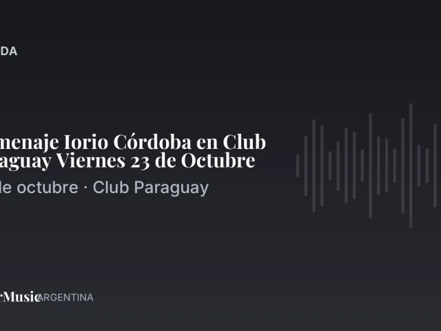 Homenaje Iorio Córdoba en Club Paraguay Viernes 23 de Octubre · ColorMusic Argentina