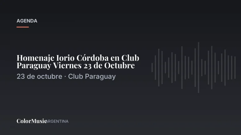 Homenaje Iorio Córdoba en Club Paraguay Viernes 23 de Octubre · ColorMusic Argentina