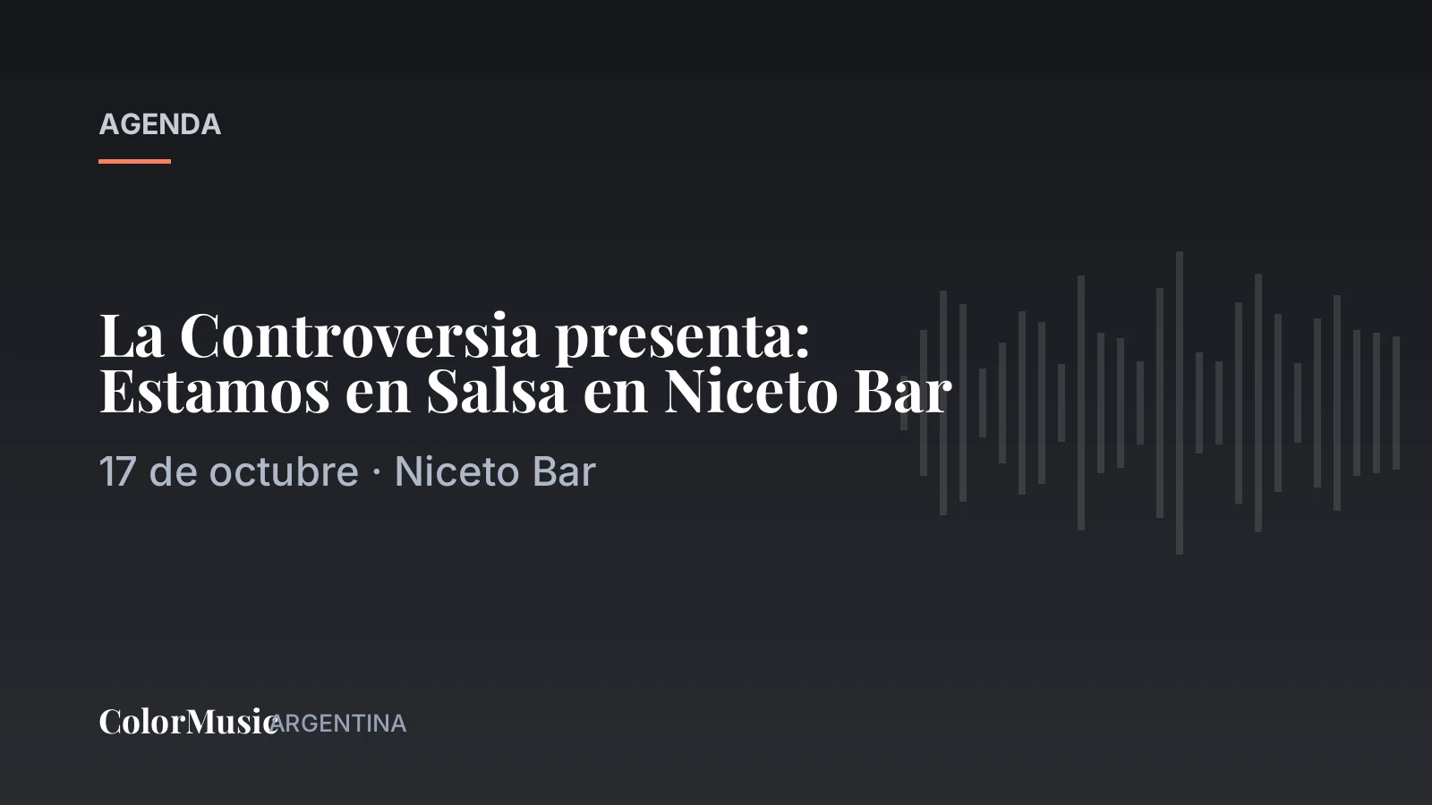 La Controversia presenta: Estamos en Salsa en Niceto Bar