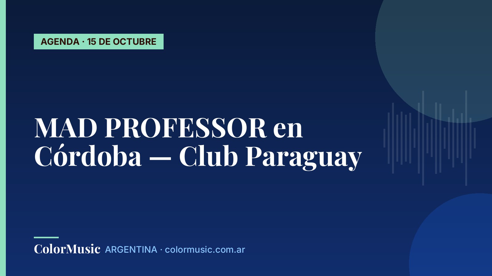 MAD PROFESSOR en Córdoba — Club Paraguay