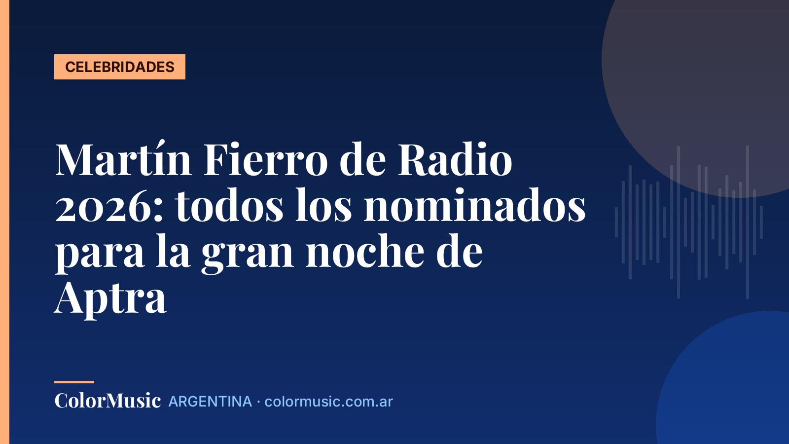 Martín Fierro de Radio 2026: todos los nominados para la gran noche de Aptra