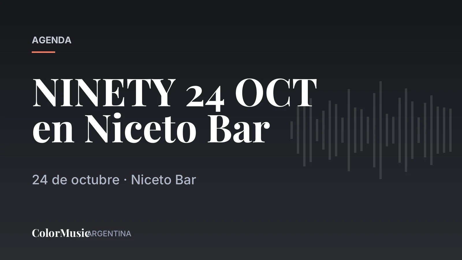 NINETY 24 OCT en Niceto Bar