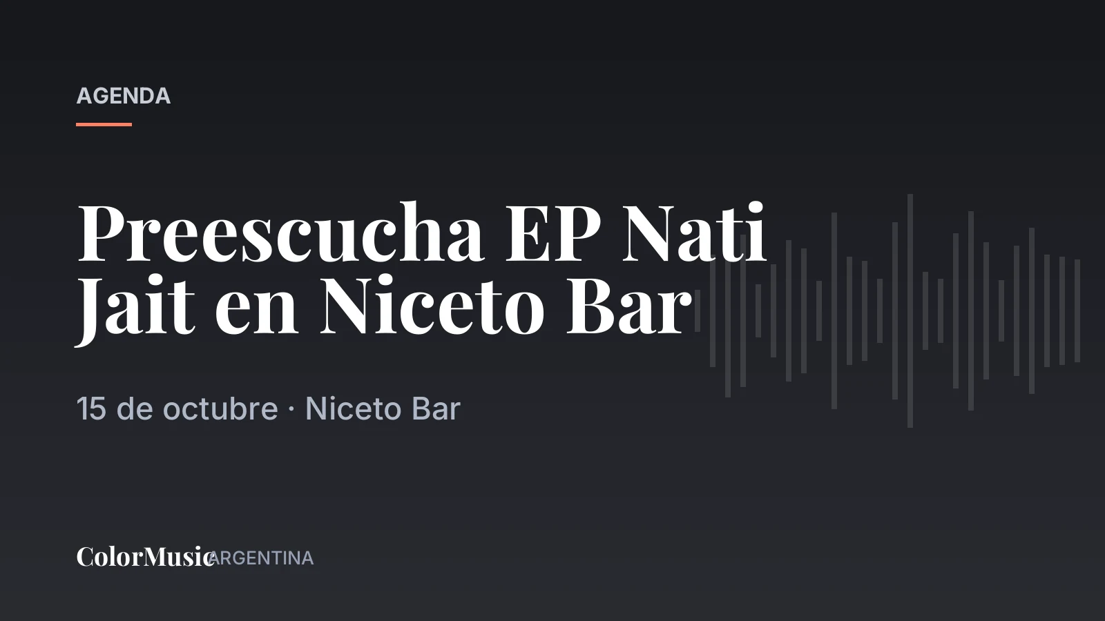 Preescucha EP Nati Jait en Niceto Bar