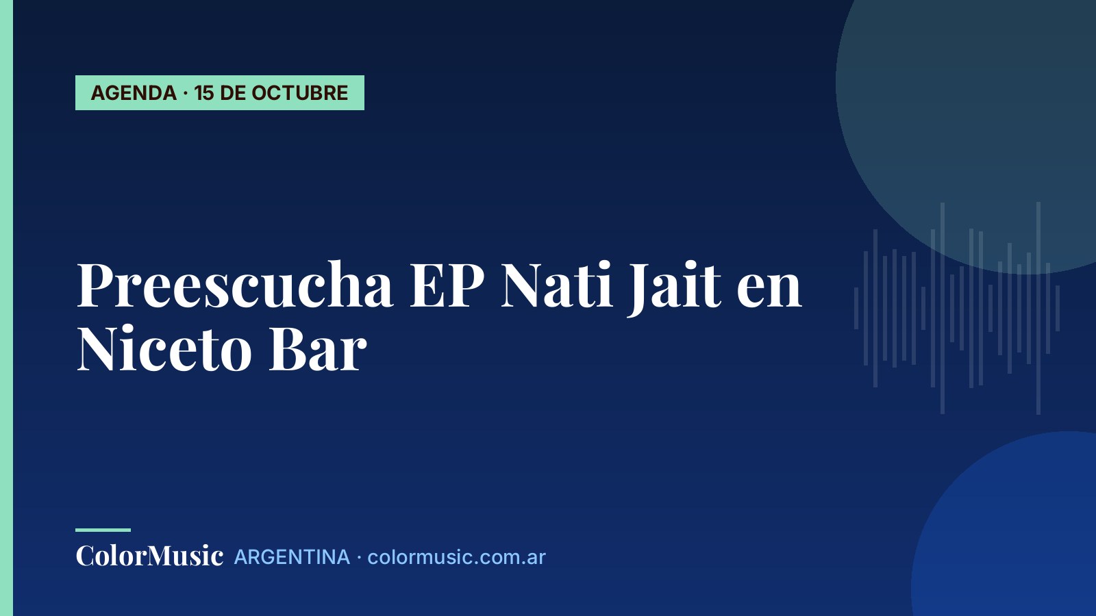 Preescucha EP Nati Jait en Niceto Bar