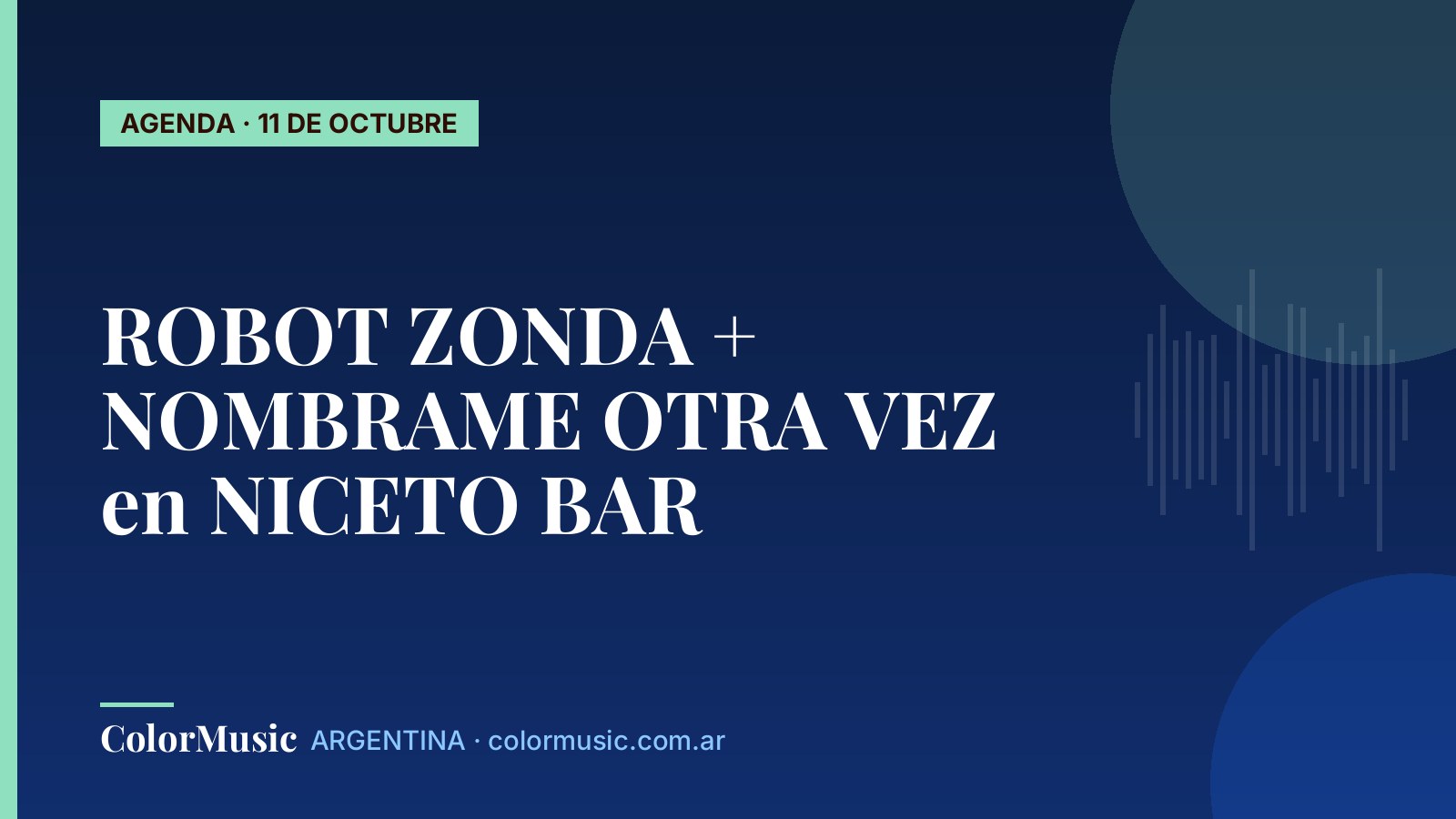 ROBOT ZONDA + NOMBRAME OTRA VEZ en NICETO BAR