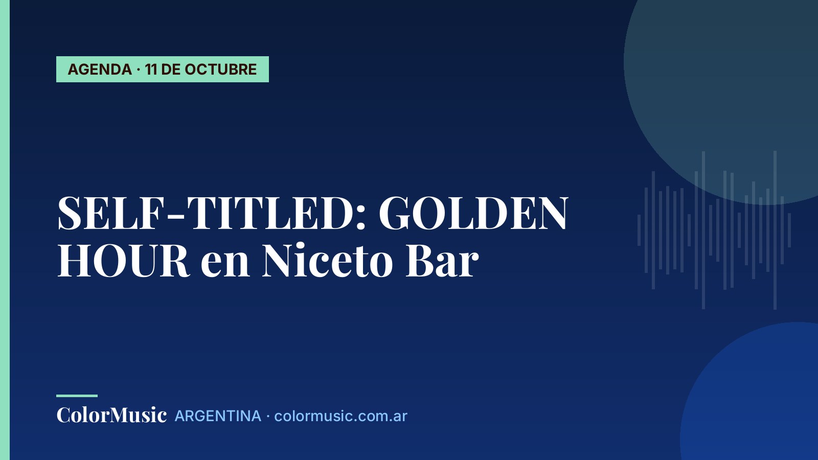SELF-TITLED: GOLDEN HOUR en Niceto Bar