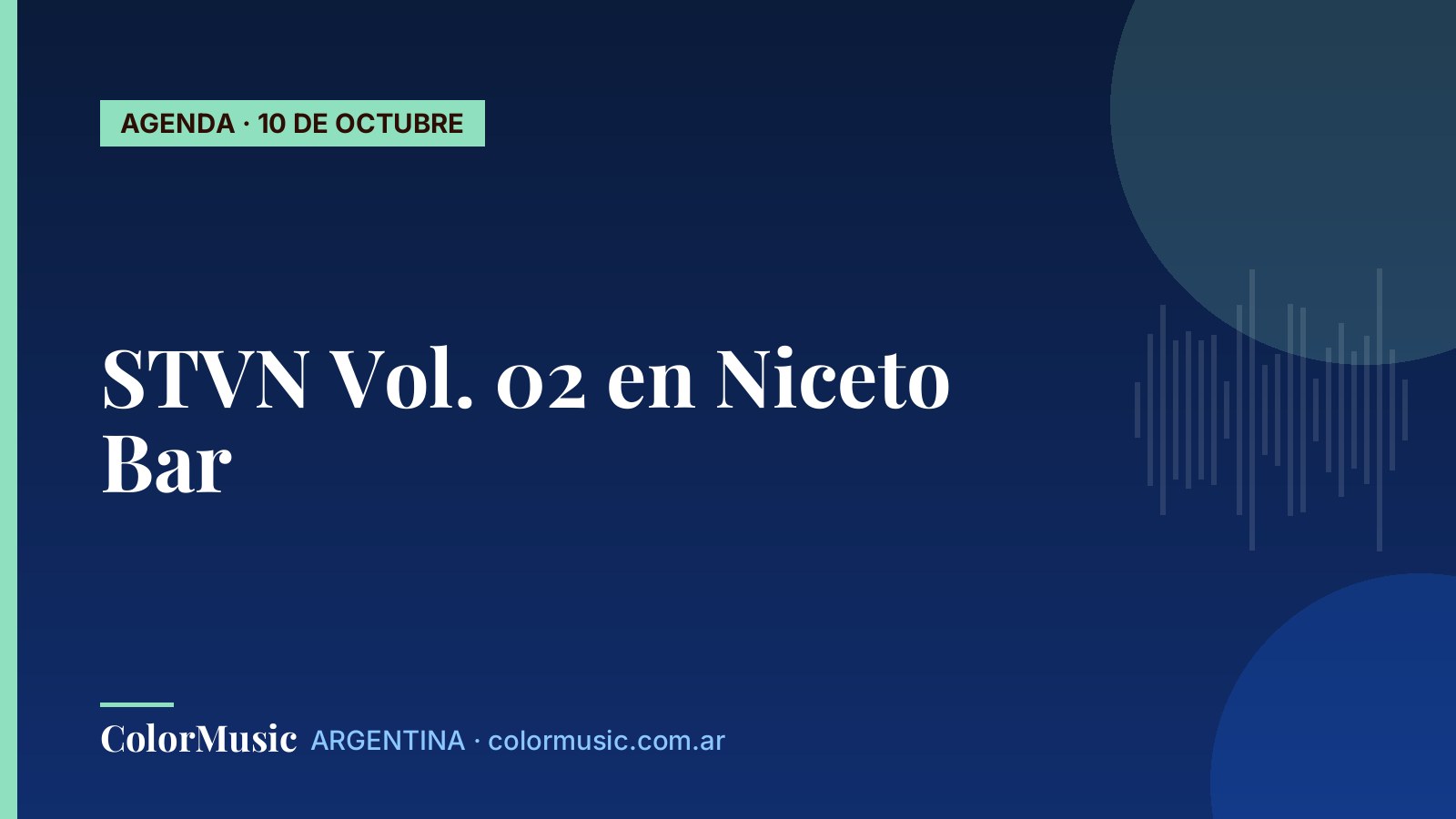 STVN Vol. 02 en Niceto Bar
