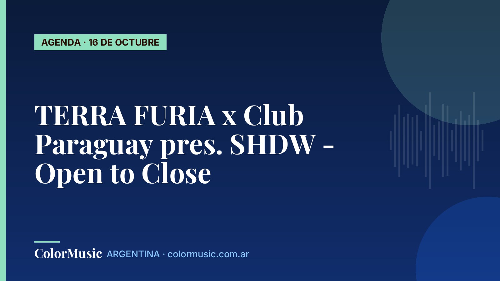 TERRA FURIA x Club Paraguay pres. SHDW – Open to Close