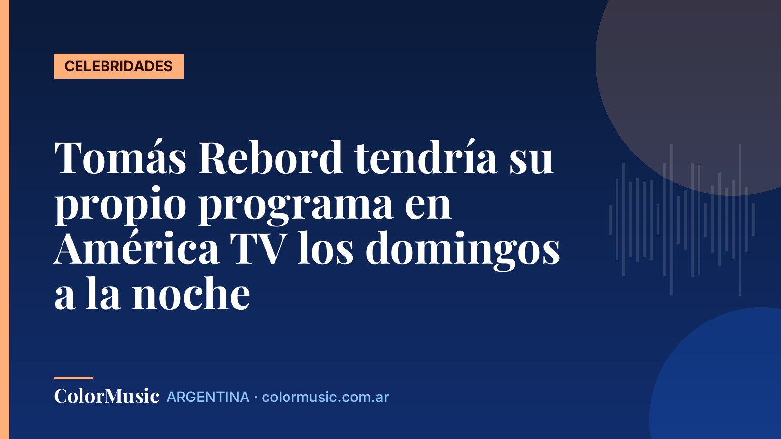 Tomás Rebord tendría su propio programa en América TV los domingos a la noche