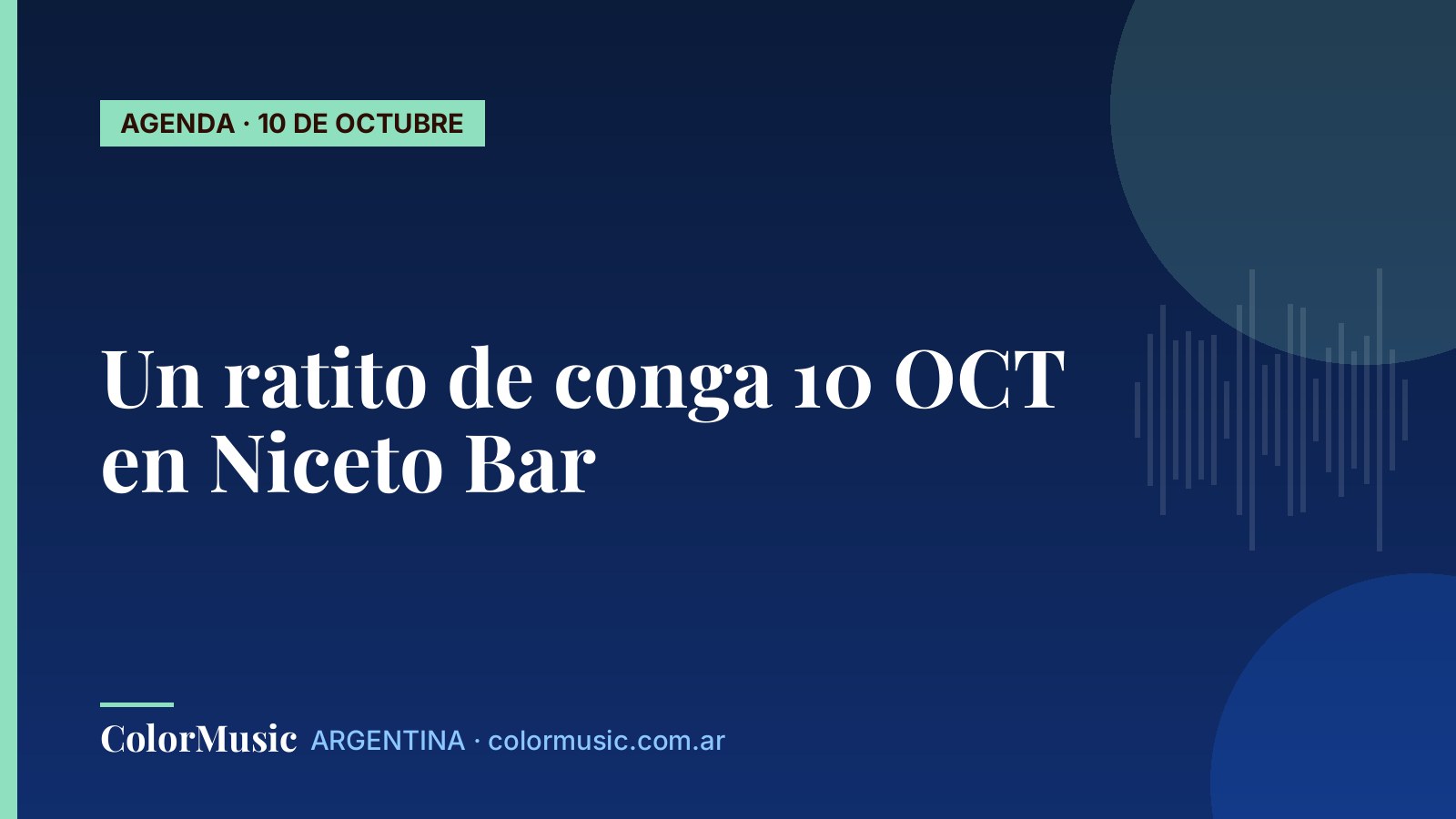 Un ratito de conga 10 OCT en Niceto Bar