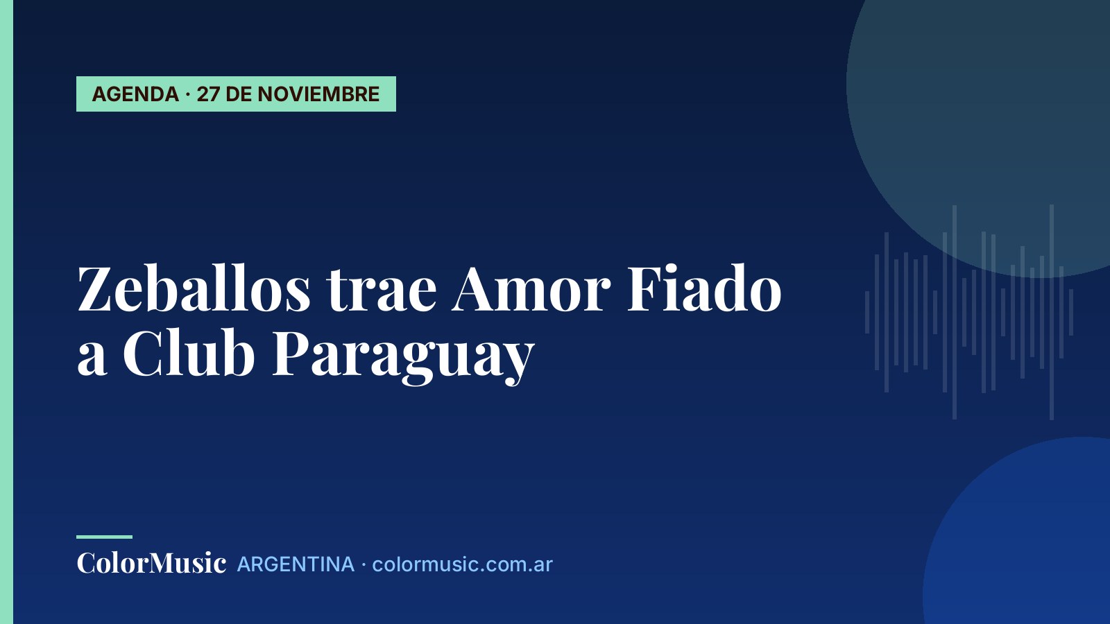 Zeballos trae Amor Fiado a Club Paraguay